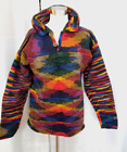 Handmade Wool Chunky Knit Sweater By World Class Inc. Sz. L Multi Color