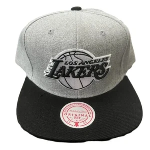 Mitchell & Ness Heather NBA Los Angeles Lakers Grey Black Pop Snapback - OSFA - Picture 1 of 3