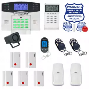 WIRELESS HOME SECURITY SYSTEM LCD BURGLAR HOUSE ALARM VOIP PHONE LINE DIALER GL - Picture 1 of 12