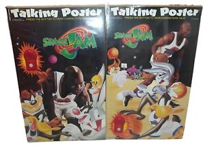 Lot de 2 1996 Space Jam Michael Jordan Basketball Talking Posters Bugs Daffy NEUF