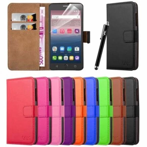 For Alcatel Various Models Phone Case Leather Wallet Flip Stand Cover - Picture 1 of 73