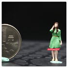 1/64 Green Skirt Girl Scene Prop Minatures Figure Doll For Cars Vehicles Toy