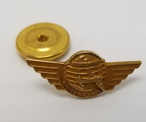 Pin de solapa lleno de oro de 100.000 millas United Air Lines - Imagen 1 de 3