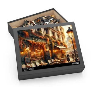 Paris Bistro Puzzle - Vintage Jigsaw, High-Quality Chipboard, 3 Sizes - Picture 1 of 3