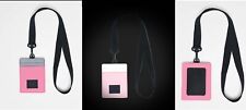 Herschel supply company Charlie lanyard Pink reflective silver card holder pass