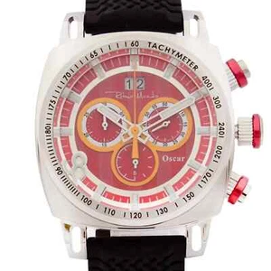 Ritmo Mundo Racer Oscar Chronograph Stainless Steel Red Dial Men's Watch 2221 - Picture 1 of 13