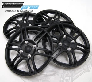 4pcs Qty 4 Wheel Cover Rim Skin Cover 14" Inch, Style 004 14" Hubcap Matte Black - Picture 1 of 4