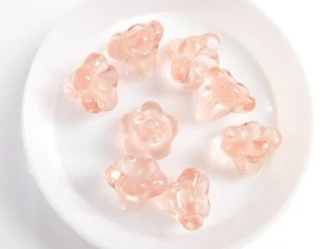 Czech Glass Light Pink Bell Flower Beads 11x13mm - Picture 1 of 4