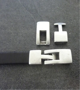 5 Haken Verschlüsse für Flaches Leder, DIY Schmuck basteln, Schmuck Zubehör - Bild 1 von 12