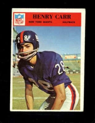 1966 PHILADELPHIA #120 HENRY CARR GOOD+ (RC) NY GIANTS *X57509 - Image 1 of 2