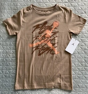 NWT Jordan Boys Jumpman Spray Flight Logo Graphic Tee Hemp Color Medium 10-12 - Picture 1 of 7