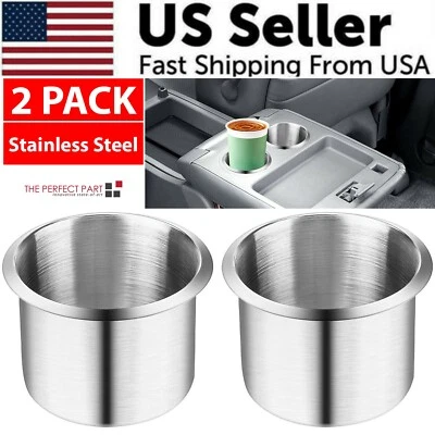 Universal Stainless Steel Cup Drink Holders for Car Boat Truck Marine Camper RV - Image 1 of 4