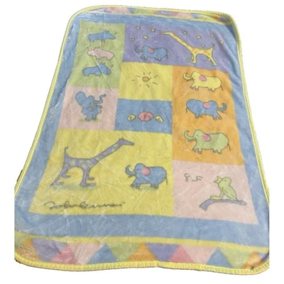 Vintage Carter's John Lennon "Real Love" Animals Plush Soft Fleece Baby Blanket - Image 1 of 4