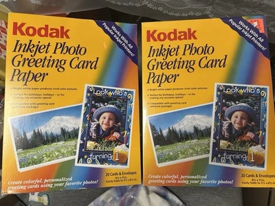 2 Packs of Kodak Inkjet Photo Greeting Card Paper 37 Sheets Total - Image 1 of 4