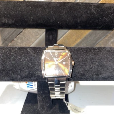 KENNETH COLE HOMBRE KC3955 ESFERA MARRÓN CON AGUJAS ORO ROSA NÚMERO (necesita bate nuevo) Foto 1 de 4