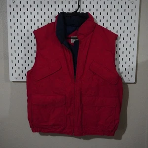 St Johns Bay Red Puffer Vest Mens Medium Sleeveless Padded Quilted - Picture 1 of 9