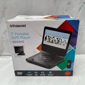 Polaroid T-701 7” Black Swivel Screen Portable DVD Player With Remote & Chargers - Picture 1 of 16