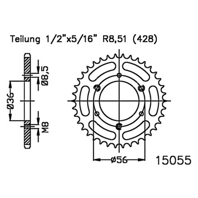 Kettenrad 35 Zähne für Adly ATV 50 Baujahr 2004-2006 von Esjot - Bild 1 von 4