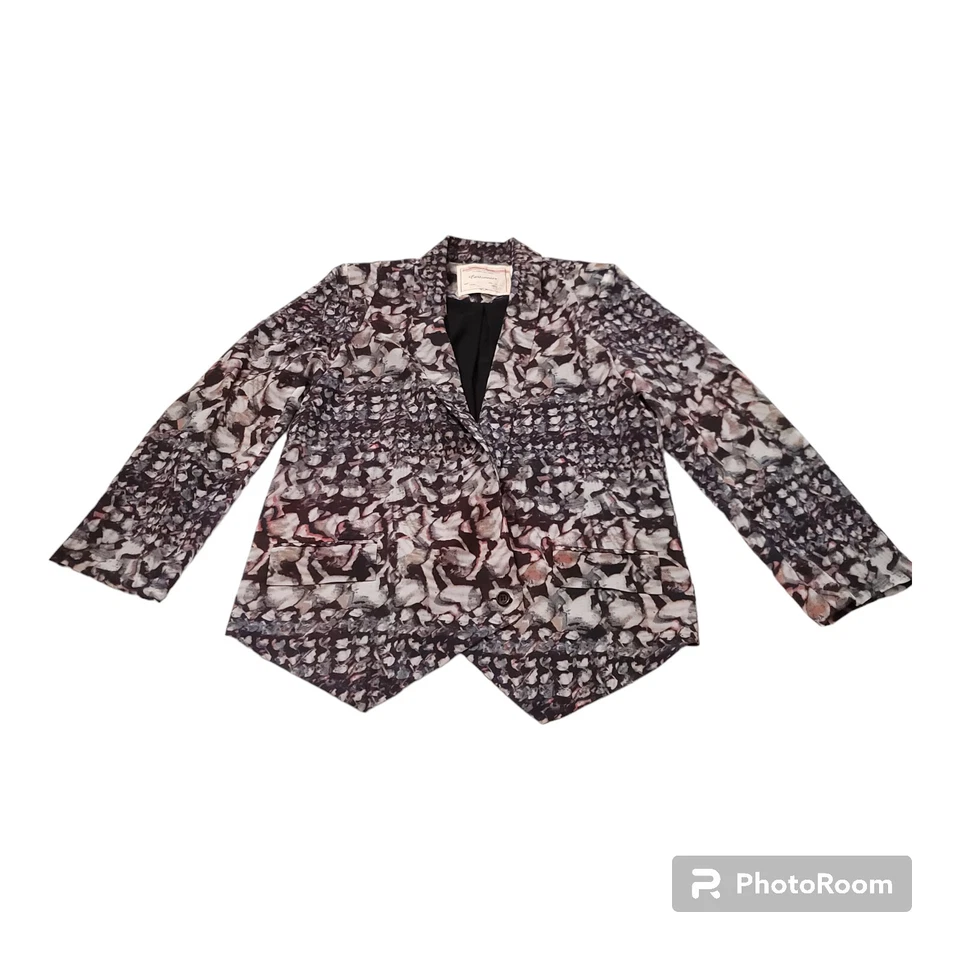 Cartonnier Anthropologie Blazer Jacket Womens Large Ardsley Abstract One Button - Изображение 1 из 4