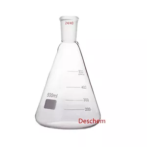 500ml 24/40 Glass Erlenmeyer Flask Ground Joint Conical Bottle Lab Glassware - Picture 1 of 1