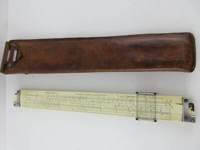 Regla deslizante K&E 4181-3 con estuche de cuero - Keuffel & Esser AT&SF Railroad Foto 1 de 4