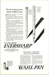 IMPRESIÓN ANUNCIO 1925 Wahl Eversharp lápiz pluma estilográfica marfil punto liso 6,75x10 - Imagen 1 de 3