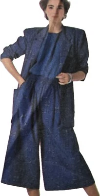 1980s Duster Coat Culottes Nancy Heller Sewing Pattern Simplicity 9337 - Image 1 of 3