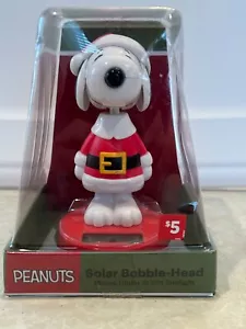 RUZ - Cacahuetes - Snoopy en abrigo y sombrero de Santa - Cabeza Bobble Solar - Nuevo en paquete - Imagen 1 de 4