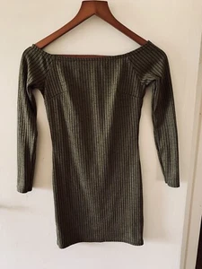 Miss Selfridge Khaki Bodycon Dress Size 8 - Picture 1 of 3