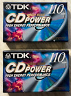 Lot of 2 TDK CD Power High Bias Type 2 110 minute CASSETTE TAPES NEW! Japan