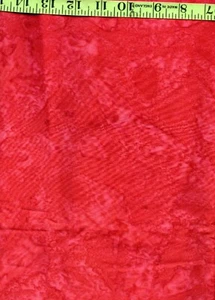 BATIK Red Tonal Blender 100% Cotton Quilt Quilting Fabric 1 & 1/2 Yds! - Picture 1 of 1