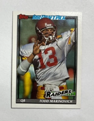 1991 Topps Football #83 Todd Marinovich - USC Trojans - Raiders - RC - Image 1 of 2