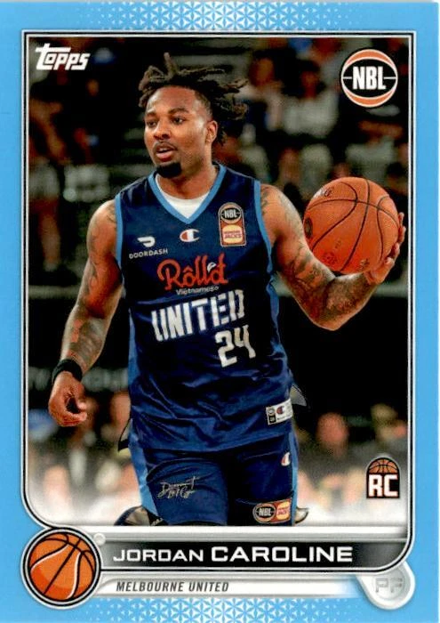 2022-23 Topps NBL #42 Jordan Caroline Blue RC Melbourne United Rookie - Image 1 of 1