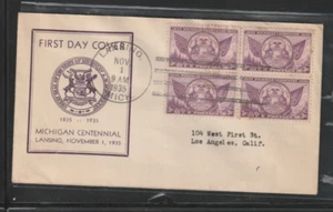 1935 Michigan Centennial U.S. First Day Cover FDC   Scott # 775  @ - Picture 1 of 1