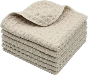 Microfiber Kitchen Cleaning Cloth Waffle Weave Ultra Absorbent 12x12 6 Pack - Picture 1 of 8