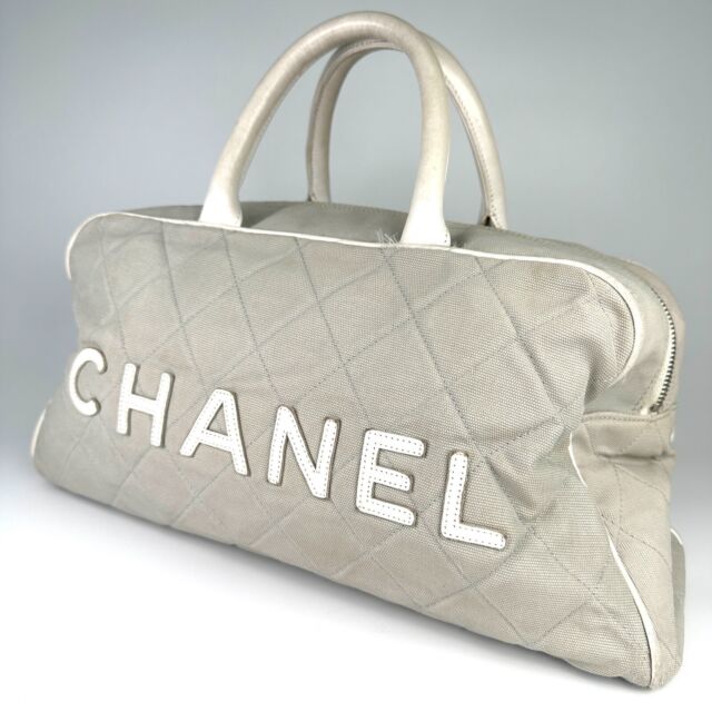 Chanel XL Beige CC Logo Sports Duffle Bag Travel 233ccs211