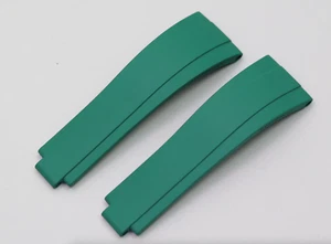 GENUINE ROLEX OYESTERFLEX Watch Rubber Strap Band Green 20mm 21mm - Picture 1 of 9