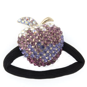 Apple 3D Hair Elastic Rubber Band Ties Accessories Ponytail Holder Purple Party - Picture 1 of 5