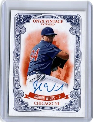 2021 Onyx Vintage Extended Blue Ink Jordan Wicks Auto (B33) A11 Cubs - Image 1 of 2