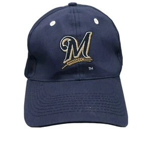 MILWAUKEE BREWERS Snickers Snapback Blue Baseball Cap Hat Kick 10 YY - Picture 1 of 12