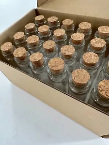20Ml Small Glass Bottles,Tiny Glass Vials,Jars with Cork Stoppers,Message Bottle - Picture 1 of 7