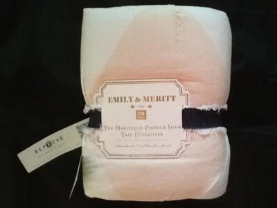 2 POTTERY BARN TEEN EMILY & MERITT HARLEQUIN PINTUCK SHAM STANDARD NEW - Image 1 of 2