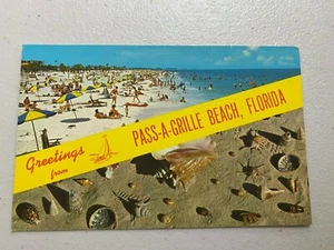 POSTAL DIVIDIDA VINTAGE SALUDOS DESDE PASS A GRILLE FLORIDA - Imagen 1 de 2