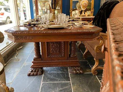 antique dining room sets furniture (4 Pieces) - Image 1 of 4