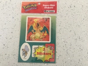 New Vintage 1998 POKEMON ARTBOX CHARIZARD STICKERS Super Size SQUIRTLE EEVEE - Picture 1 of 6