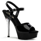 Pleaser All609/B/M Basic Black Platform Chrome Heels Ankle Strap Stripper Shoes