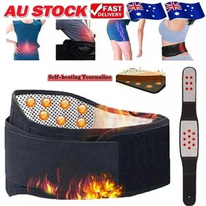 Self Heating Magnetic Back Support Lumbar Lower Waist Brace Belt Pain Relief - Picture 1 of 15