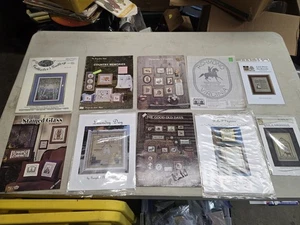 10 Cross Stitch Leaflet Pattern Charts Lot Virginia Country Stained Glass - Picture 1 of 11
