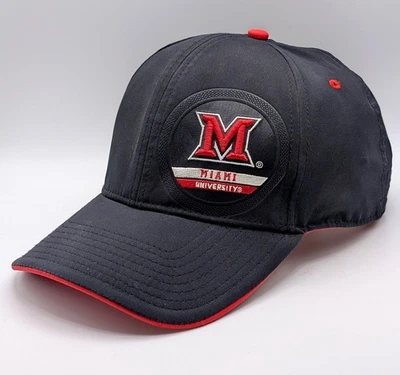 Miami University Ohio Snapback Hat Cap Redhawks Football The Game Black VTG - Image 1 of 4