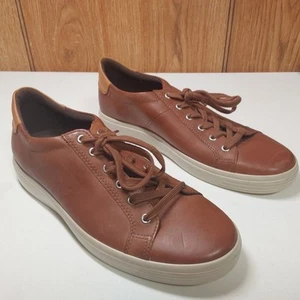 Scarpe da uomo Ecco sneakers classiche morbide in pelle marrone taglia EU 43 / US 9-9,5 - Foto 1 di 11